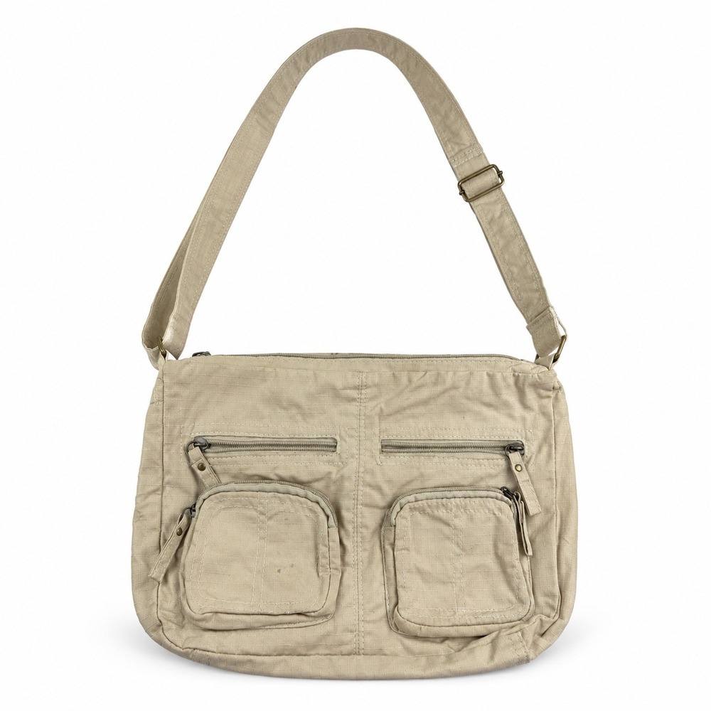 Mossimo Supply Co Tan Vintage Y2K Utility Multi Pocket Messenger Crossbody Bag